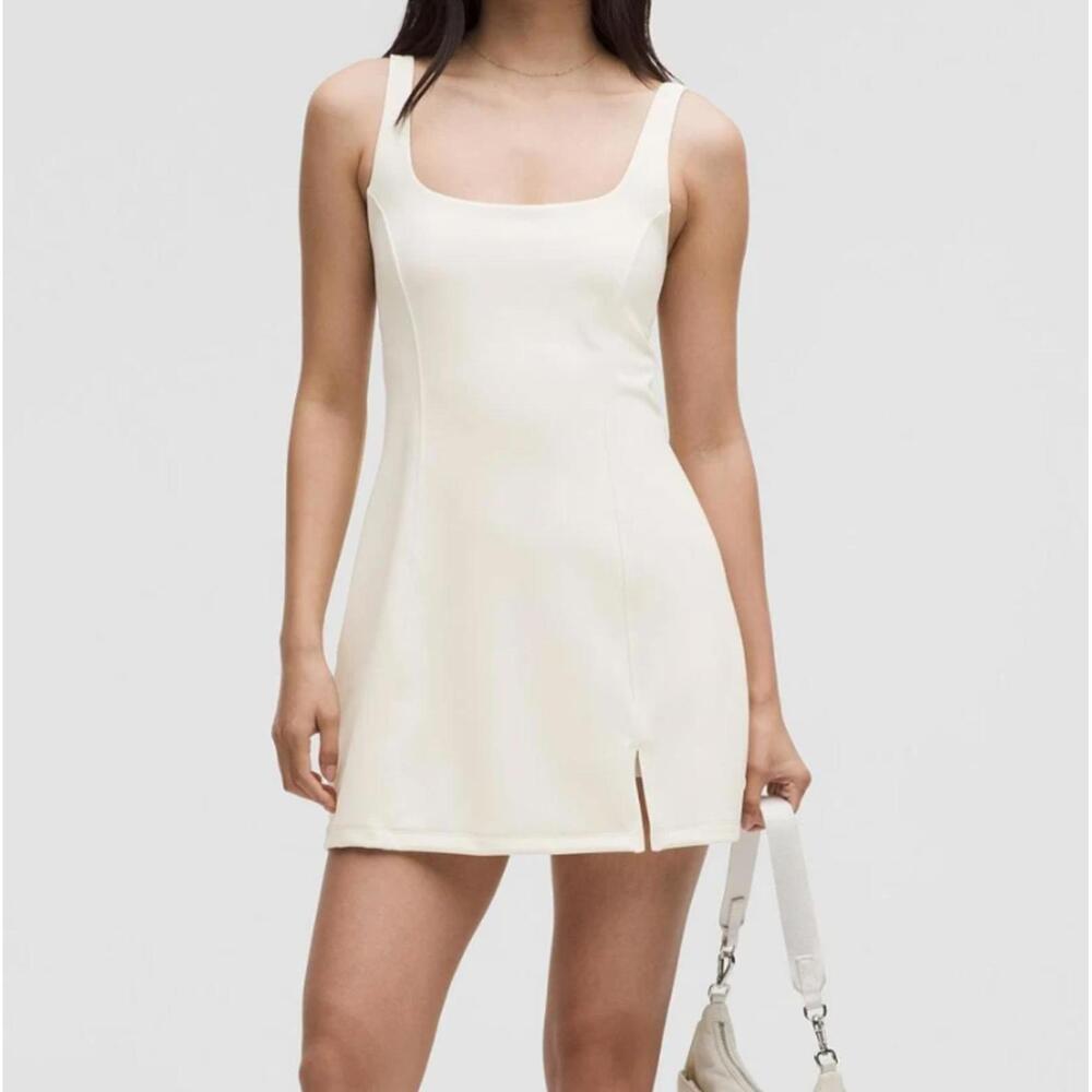 NWT Lululemon Wunder Under SmoothCover Dress C/D Cup LTIV Ivory Size 6 $148